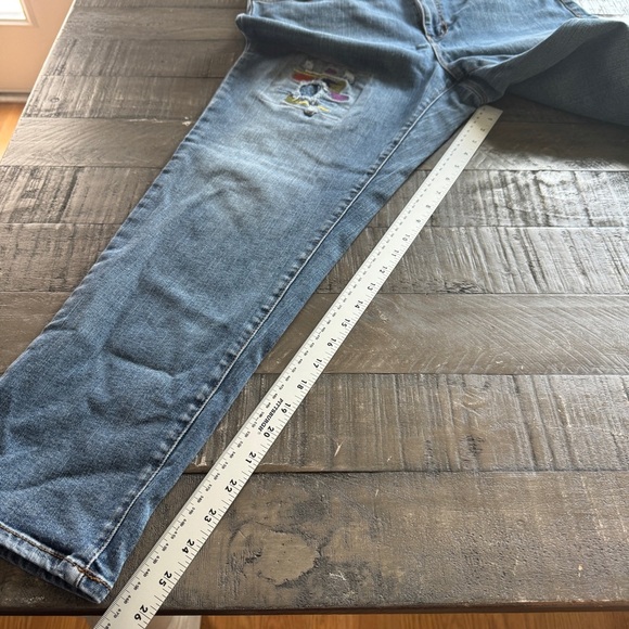 EST. 1946 Denim Patchwork Colurful Stitching Fun Women's Jeans Size14 High Rise - Picture 4 of 10